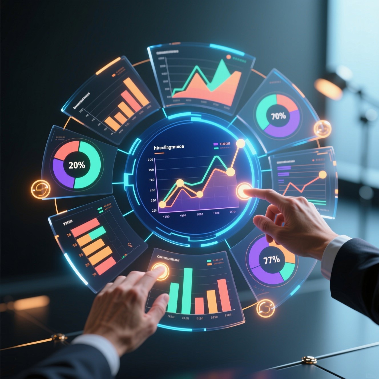 Free Interactive Business Analytics Image - Holographic, Dashboard ...