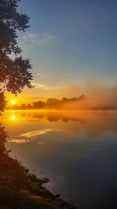 Free Misty Sunrise Serenity Image - Sunrise, Mist, Lake | Download at ...