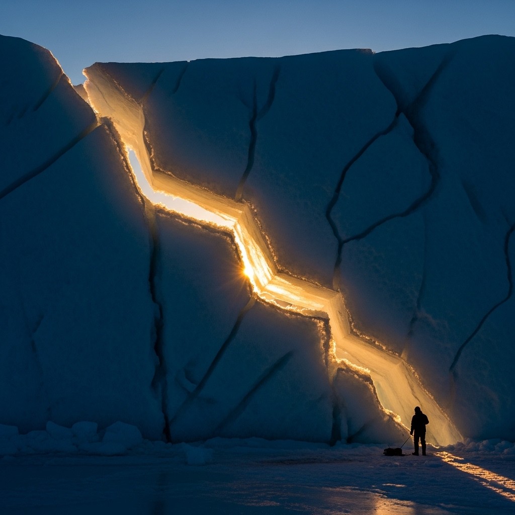 Free Fractured Ice Sunset Photo - Ice, Glacier, Fractures | Download at ...
