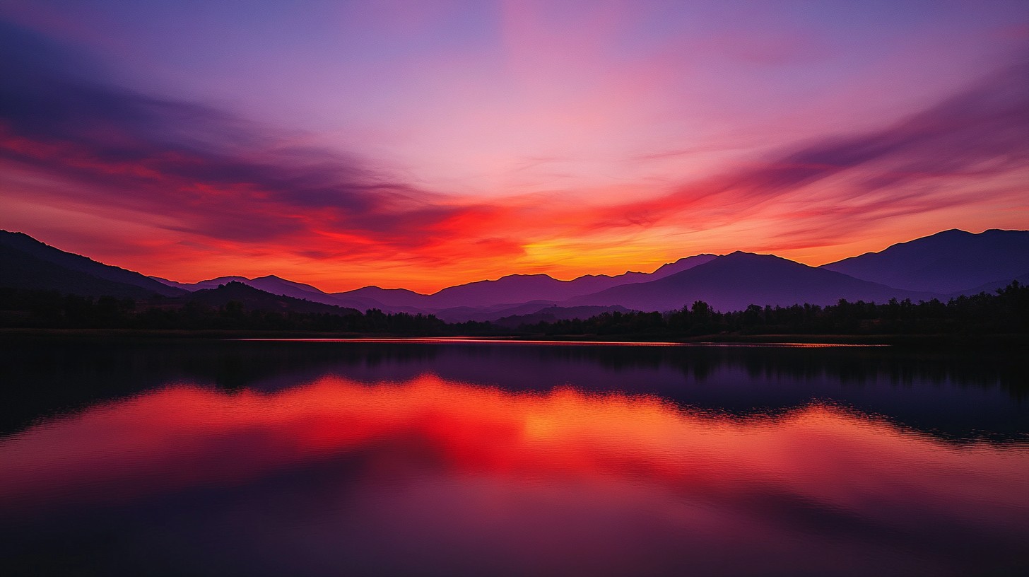 Download Vivid sunset reflection Image - Sunset, Reflection, Lake