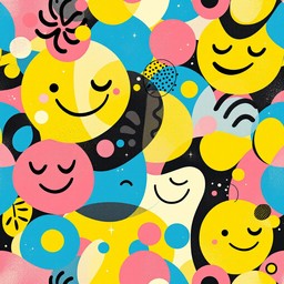 Smiley Color Shape Free Colorful Smiley Pattern Image - Smiley, Geometric, Yellow ...