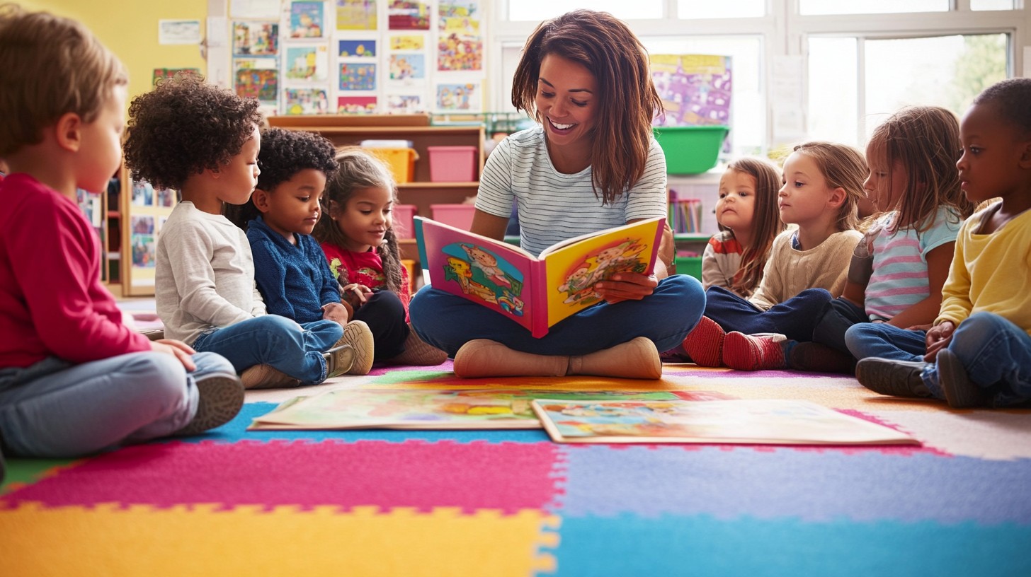 Read Brightly Free Storytime Joyful Kids Image - Reading, Children, Woman | Download ...
