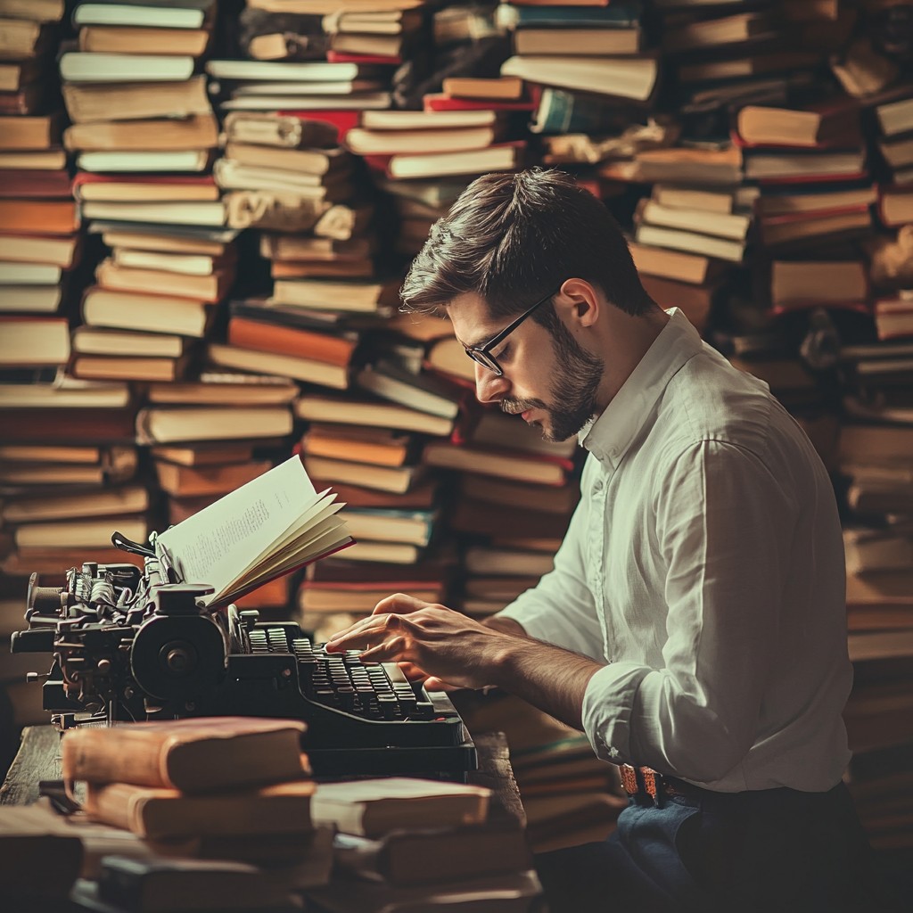 Writer Using Typewriter Free Writer using typewriter Image - Writer, Typewriter, Books ...