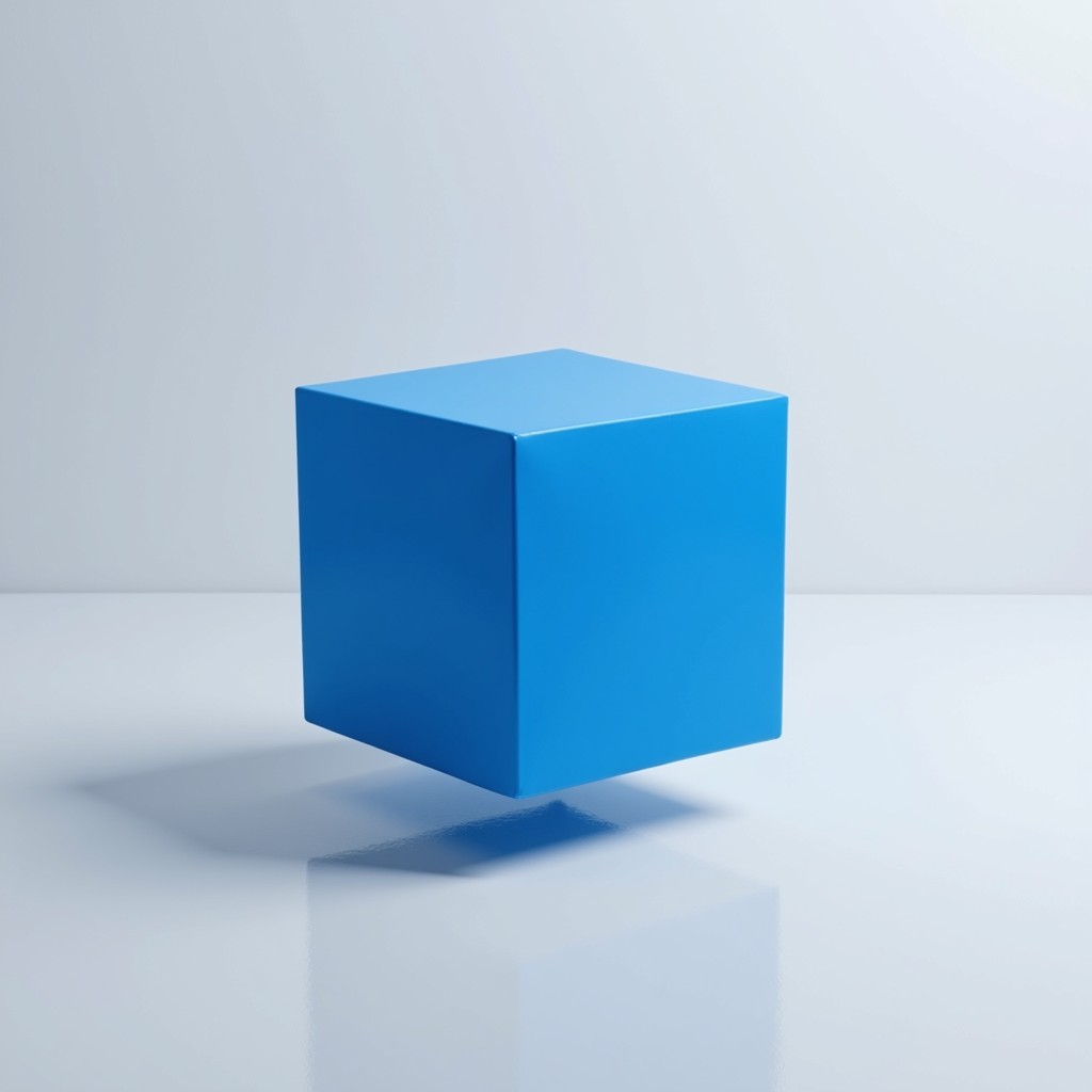 Download Floating Blue Cube Image - Cube, Blue, Geometric | StockCake