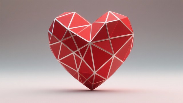Free Geometric Love Design Image - Heart, Geometric, 3d | Download at ...