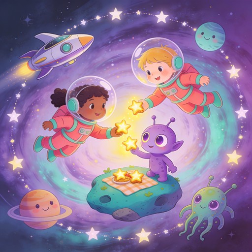 Free Cosmic Picnic Adventure Image - Astronauts, Aliens, Children ...