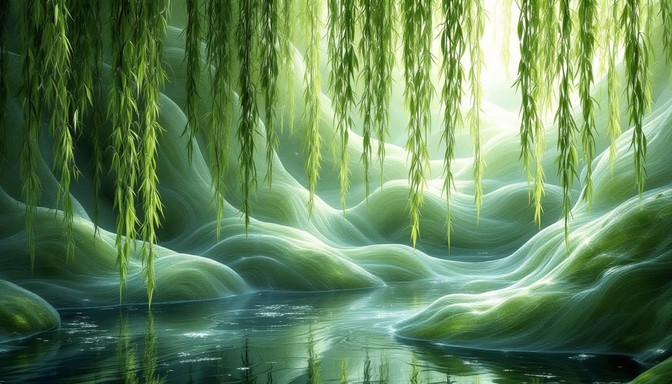 Free Weeping Willow Dreams Image - Willow, Misty, Dawn | Download at ...