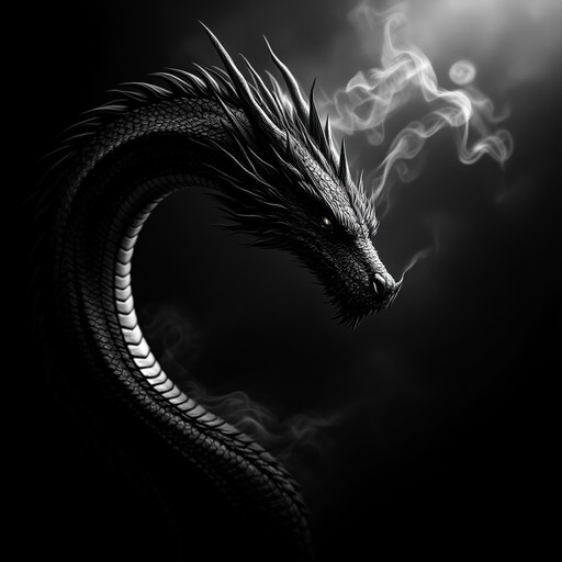 Free Dramatic Dragon Portrait Image - Dragon, Monochrome, Creature ...