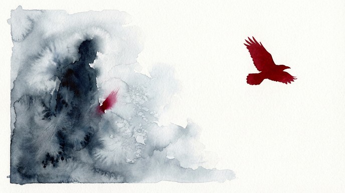 Free Darkness Meets Light Image - Watercolor, Illustration, Raven ...