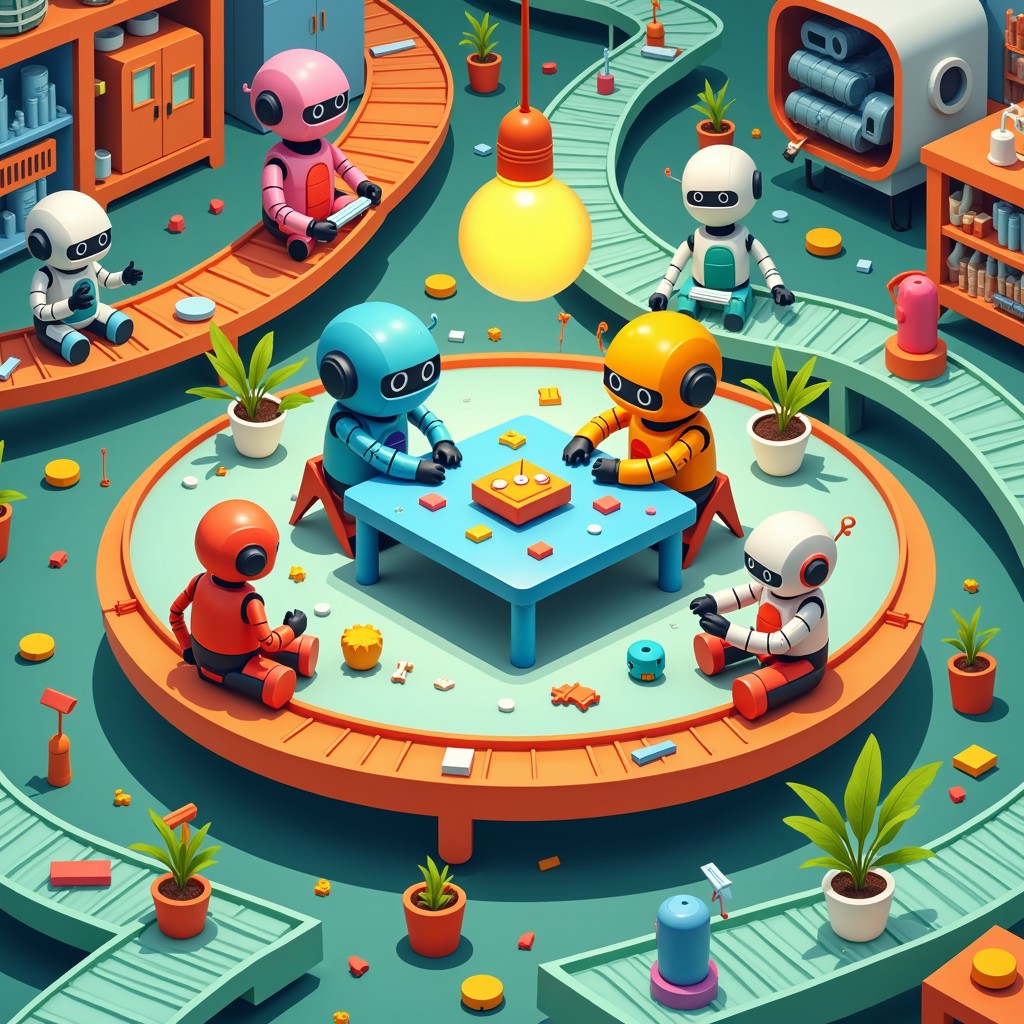 Free Colorful Robot Workshop Image - Robots, Factory, Toys | Download ...