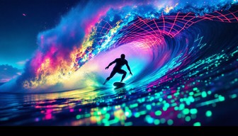 Neon Wave Riding Free Neon Wave Rider Image - Cyberpunk, Surfing, Neon | Download at ...