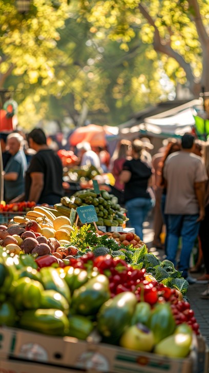 Market Setting Images Free Bustling Market Scene Image - Market, Produce, Fresh | Download at ...