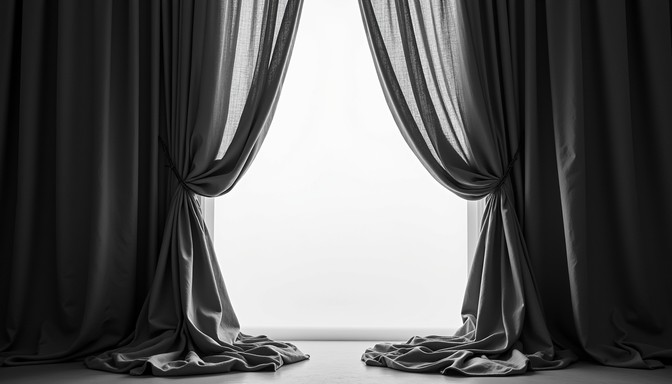Shadowgraph Curtain Free Elegant Shadow Play Image - Drapery, Monochromatic, Minimalist ...