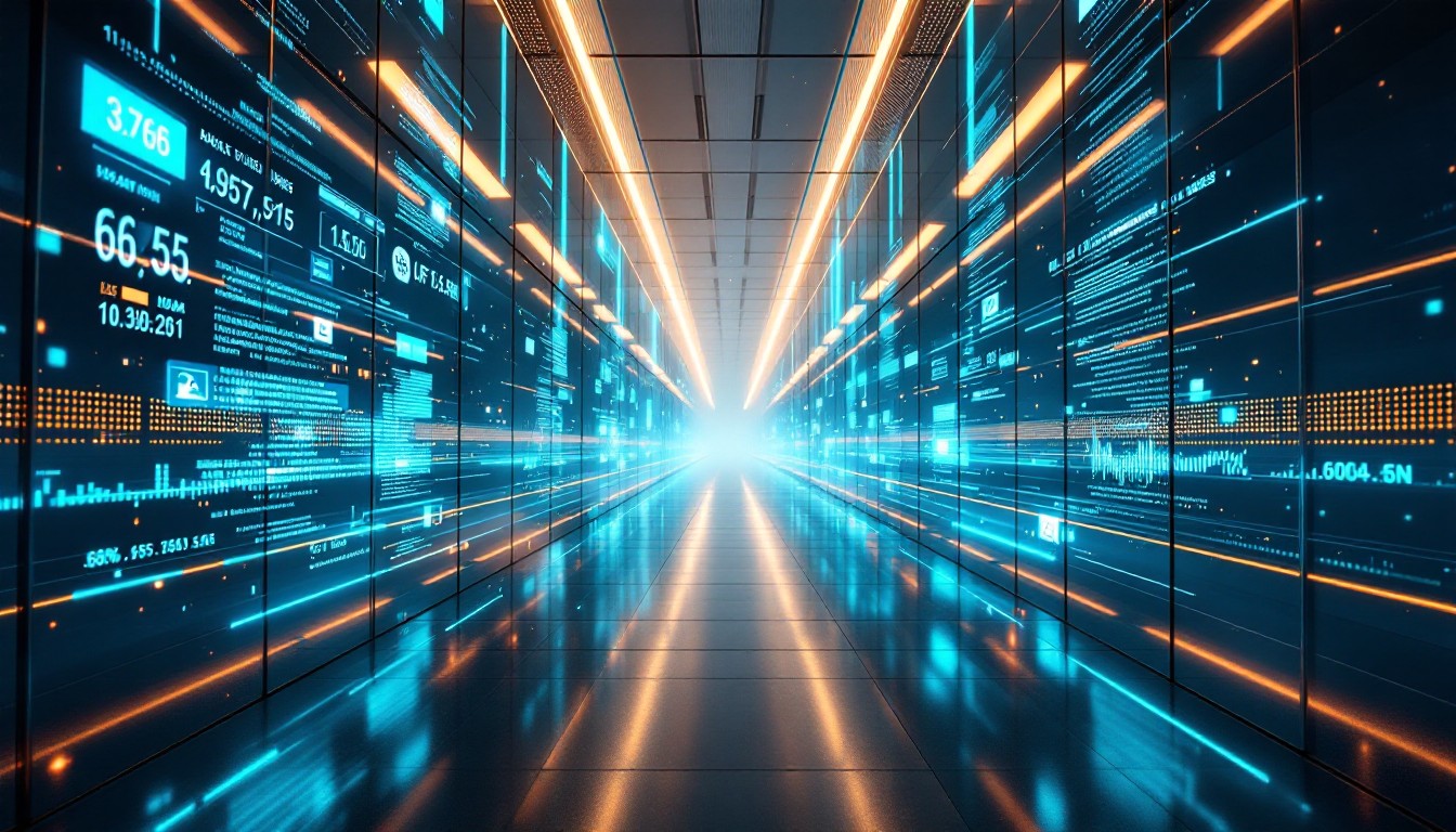 Free Digital Finance Corridor Image - Futuristic, Digital, Holographic ...