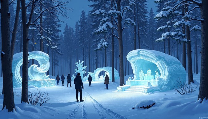 Free Glowing Ice Sculpture Image - Winter, Glowing, Blue | Download at ...