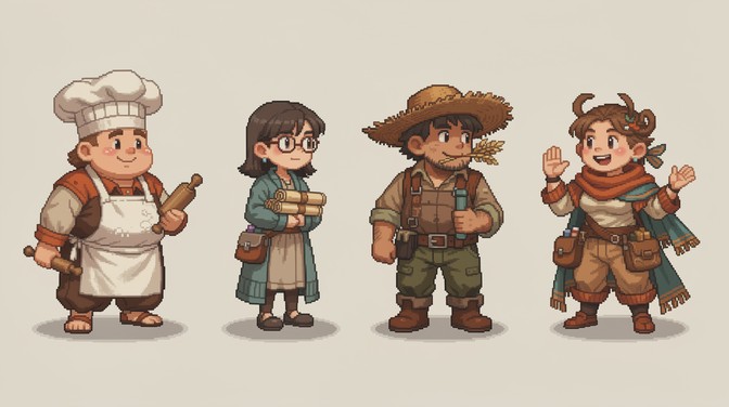 Free Pixel Town Characters Image - Pixel, Sprites, Retro | Download at ...