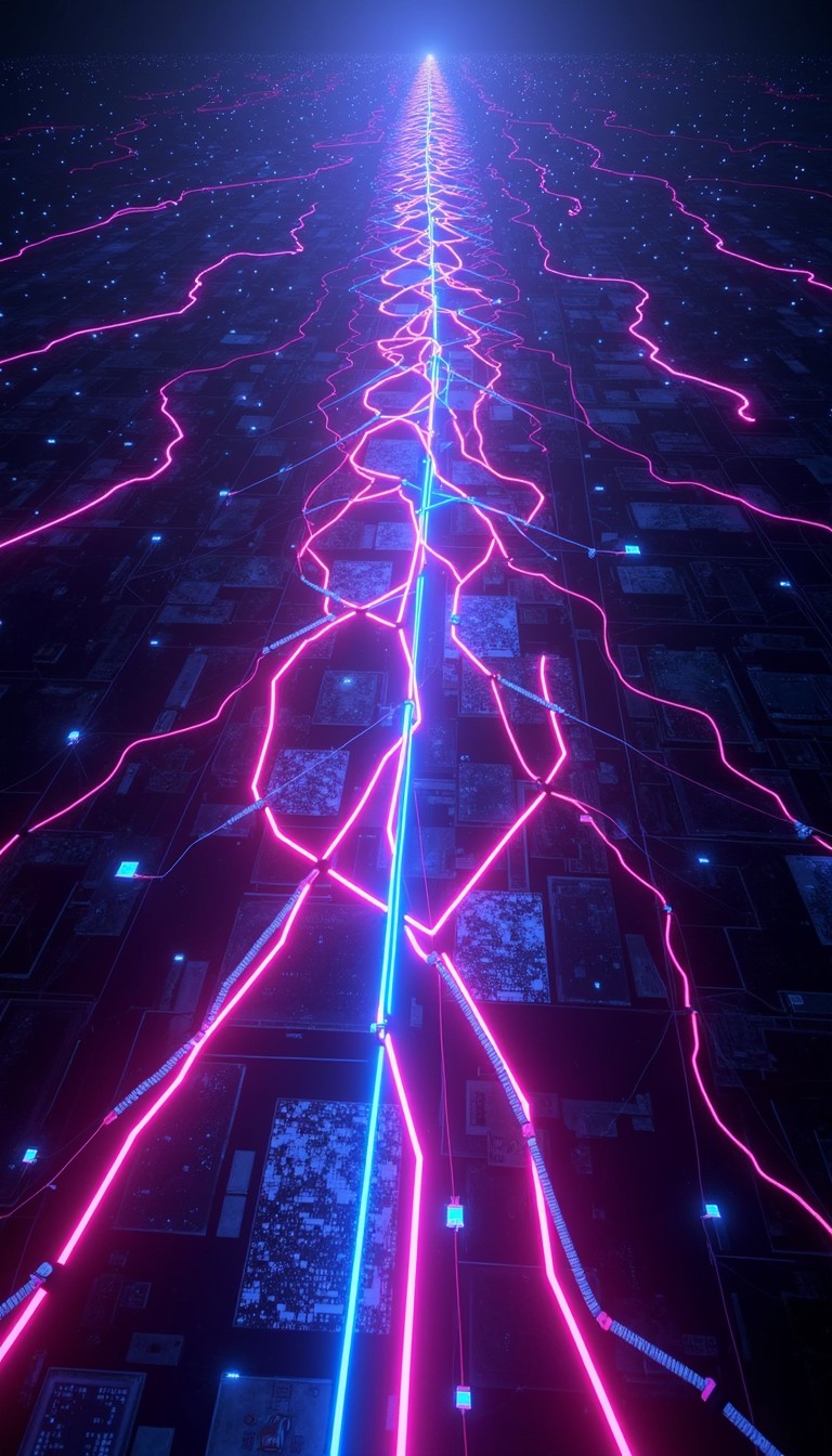 Neon Stream Free Glowing Data Stream Image - Neon, Cyberpunk, Digital | Download at ...