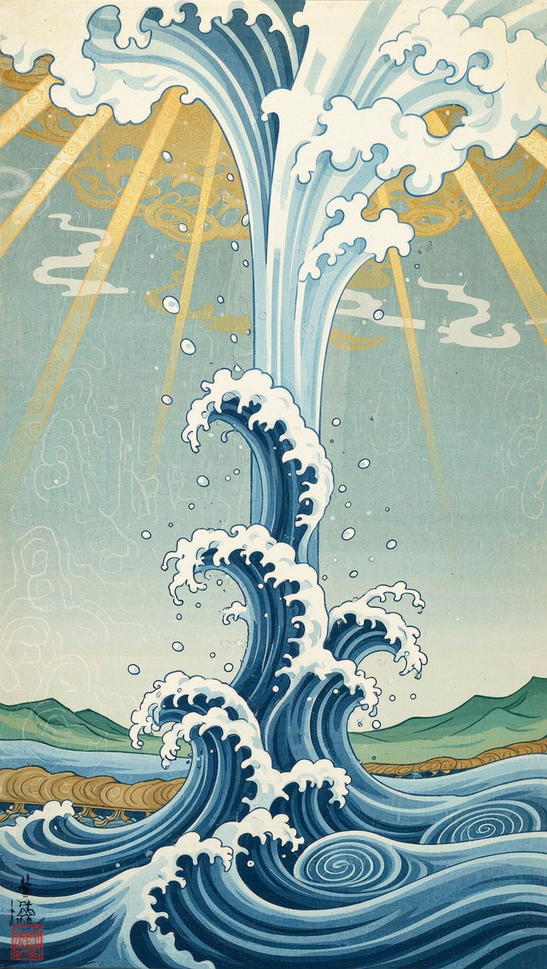 Wave Rising Drawing Free Great Wave Rising Photo - Wave, Ukiyo-e, Japanese | Download at ...