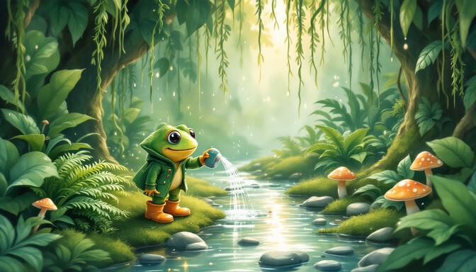 Free Whimsical Woodland Gardener Image - Frog, Illustration, Watercolor ...