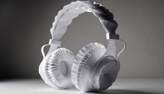 Free Paper Headphone Sculpture Image - Papercraft, Origami, Headphones ...