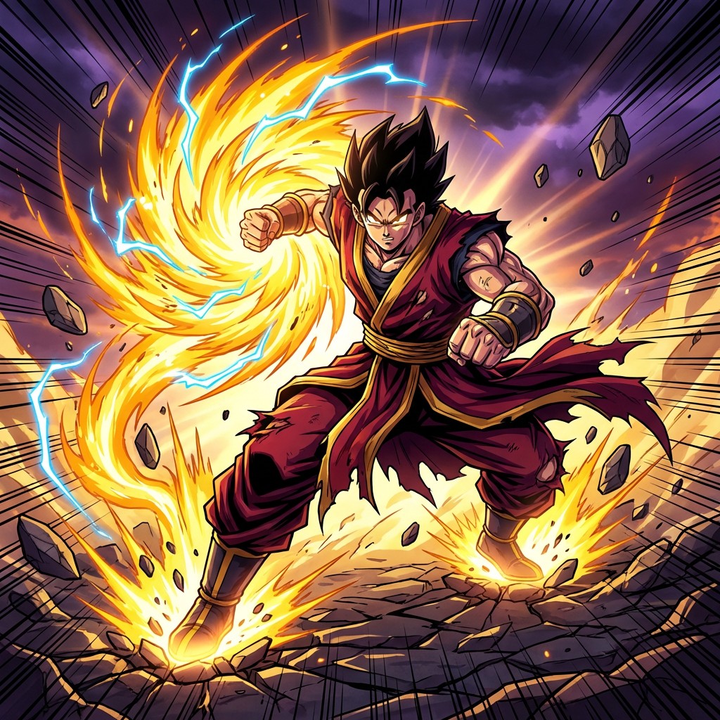 Free Explosive Power Unleashed Image - Warrior, Anime, Energy ...