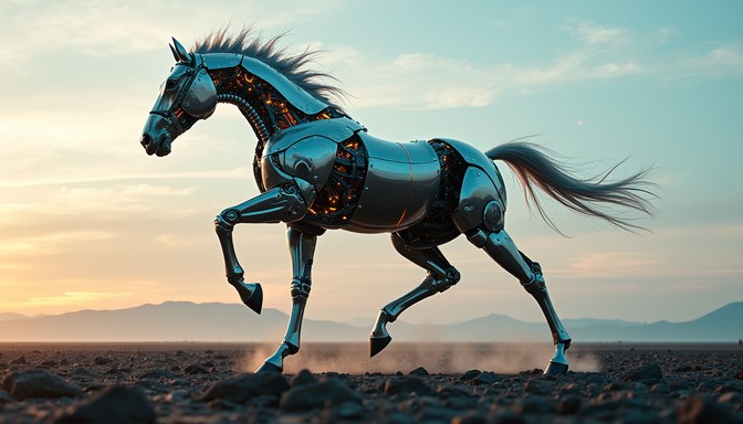 Free Cybernetic Horse Galloping Image - Biomechanical, Futuristic ...