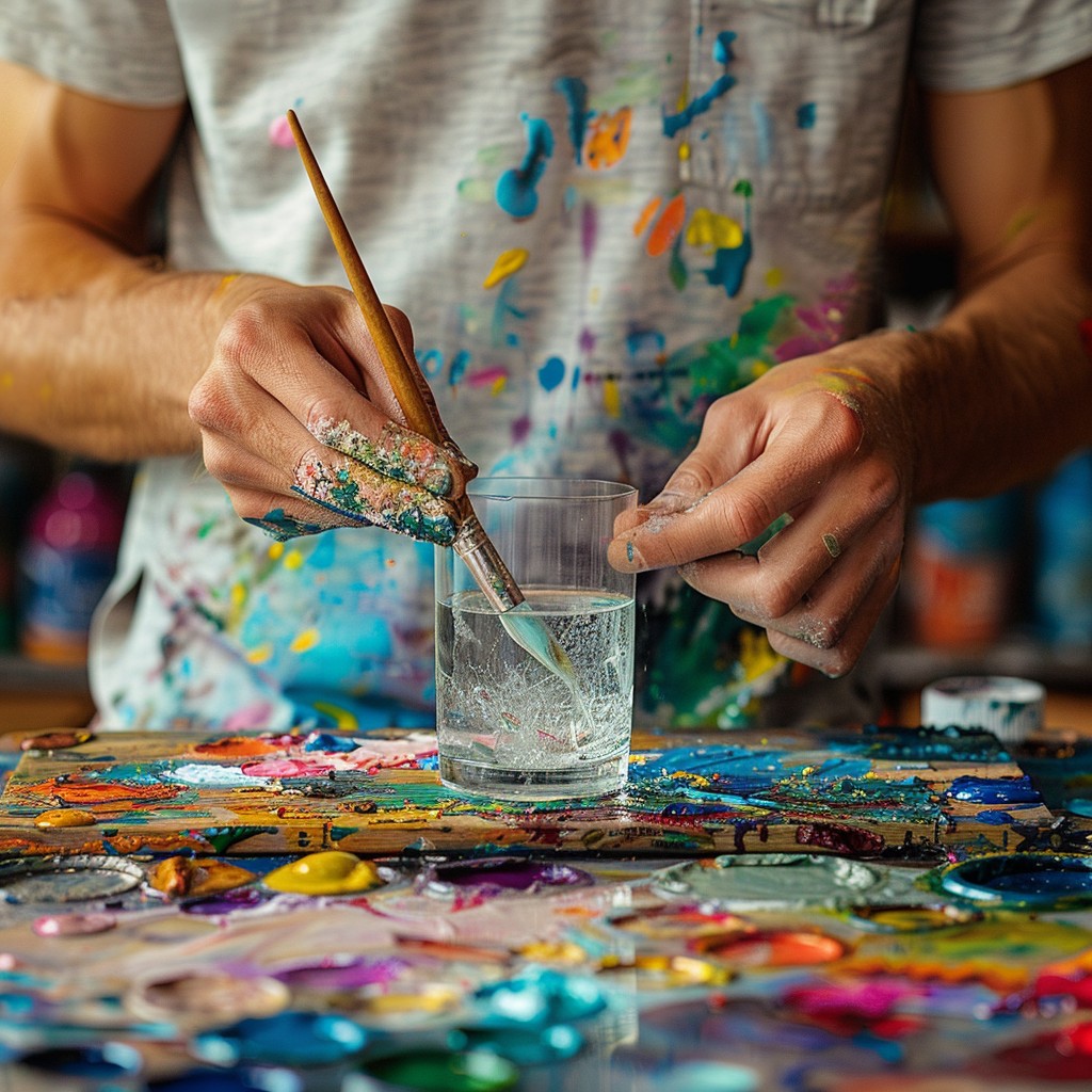 Free Artist Cleans Brush Image - Artist, Paintbrush, Cleaning ...