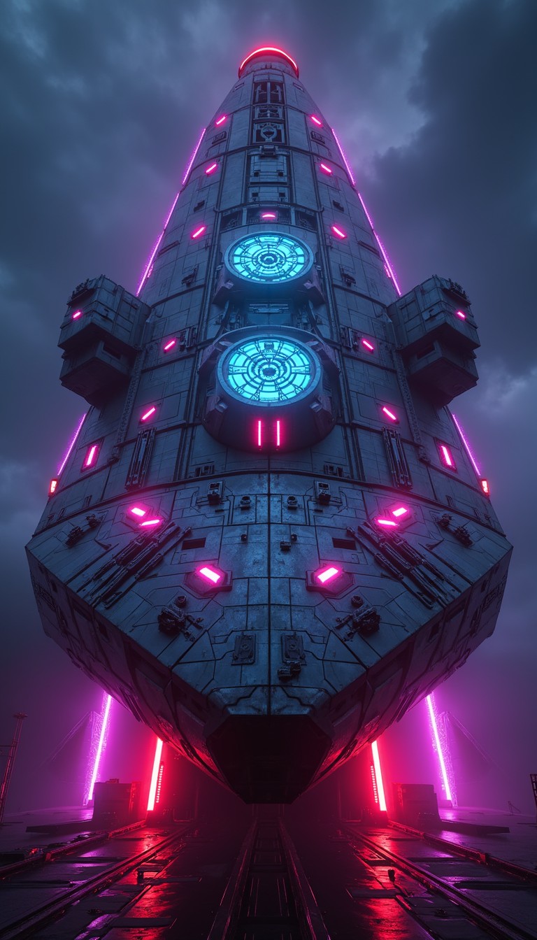 Free Neon Vessel Rising Image - Spacecraft, Cyberpunk, Futuristic ...