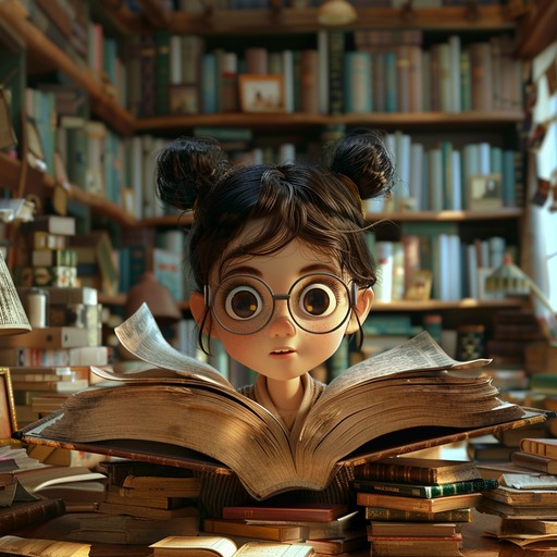 Free Curious Young Reader Image - Animated, Girl, Books | Download at ...