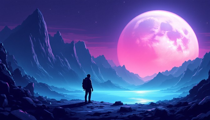 Free Explorer Meets Moon Image - Moon, Explorer, Mountains | Download ...