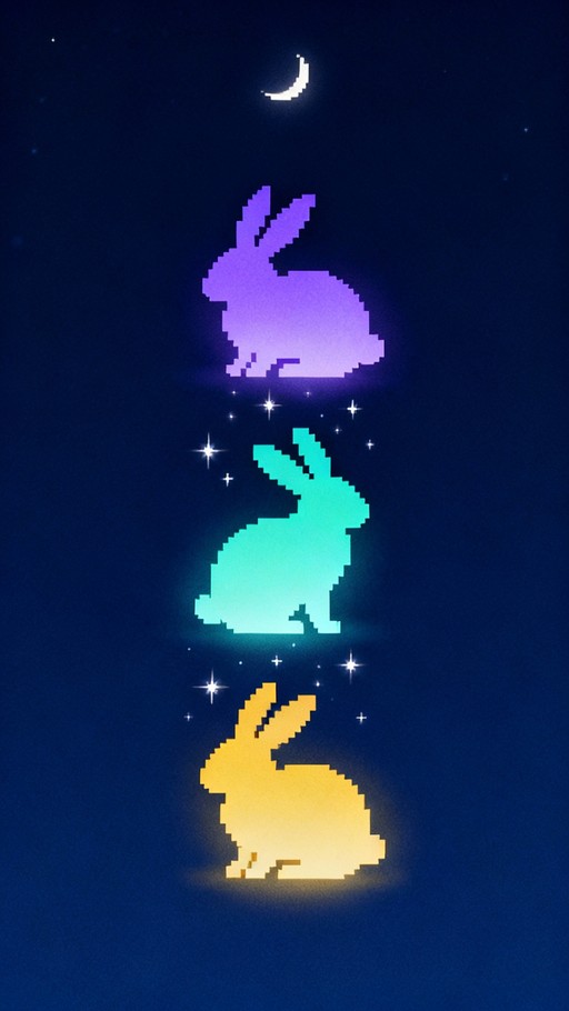 Background Pixel Raabits Free Luminous Bunny Totem Image - Pixel, Bunny, Rabbit | Download at ...