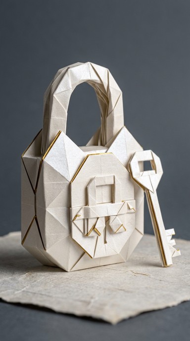 Paper Lock Design Free Paper Security Art Image - Origami, Papercraft, Lock | Download at ...