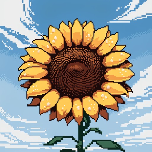 Free Pixel Sunflower Bloom Image - Pixel, Sunflower, Retro | Download ...