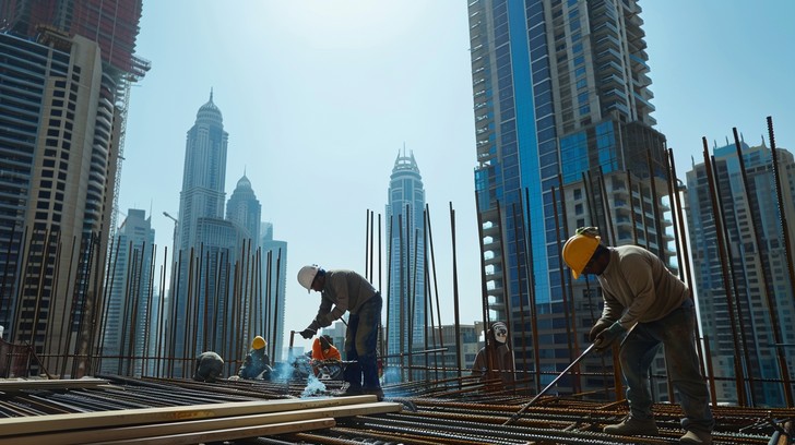 A Rise Building Work Free Construction site workers Image - Construction, Workers, Rebar ...