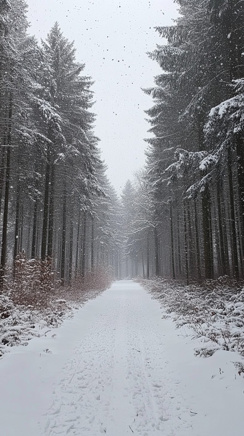 Free Snowy forest path Image - Snow, Forest, Path | Download at StockCake