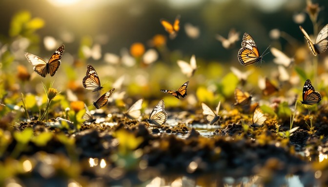 Free Butterflies Gathering Minerals Photo - Butterflies, Nature, Golden ...
