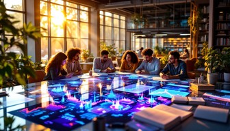 Free Future Meets Present Image - Holographic, Sunset, Innovative ...