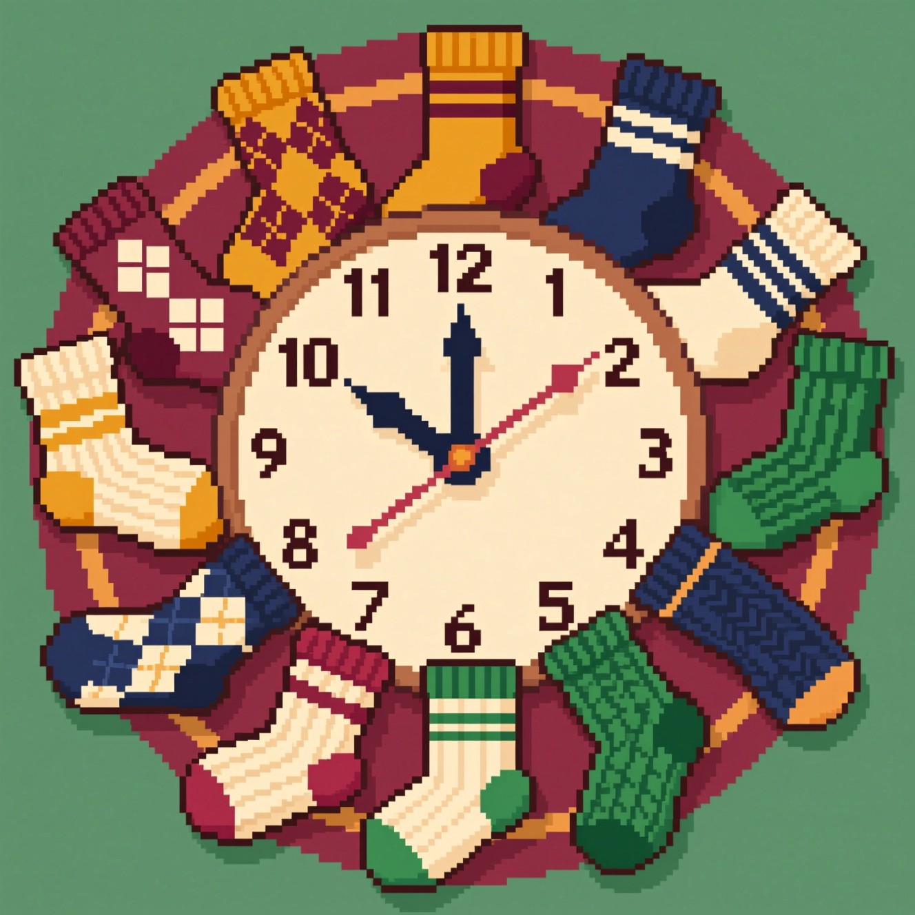 Free Pixel Sock Clock Photo - Socks, Clock, Pixels | Download at StockCake