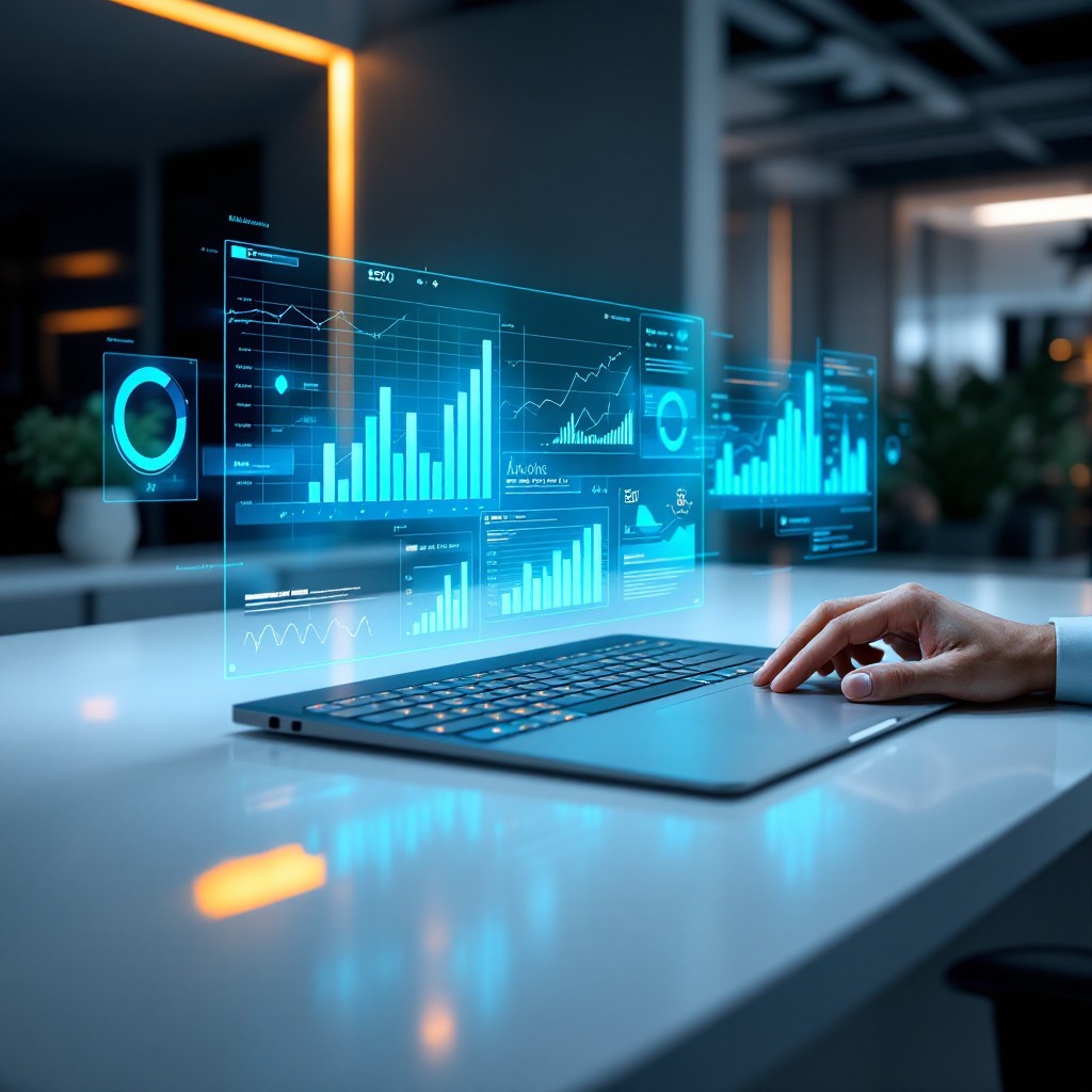 Free Future Data Workspace Image - Holographic, Analytics, Futuristic ...