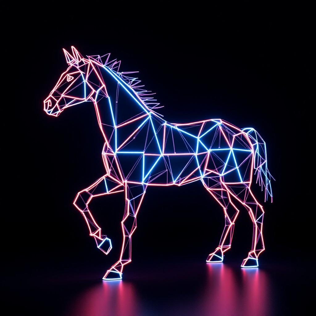 Free Neon Geometric Horse Image - Geometric, Neon, Horse | Download at ...