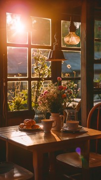 Free Cozy Breakfast Setting Image - Sunlight, Window, Breakfast ...
