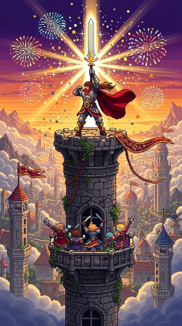 Free Azure Tower Ascends Image - Pixel, Tower, Fantasy | Download at ...