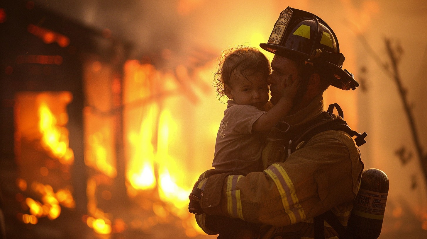 Free Brave Rescue Embrace Image - Firefighter, Child, Rescue | Download ...
