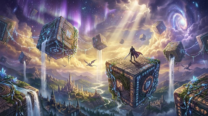 Free Ancient Cosmic Cubes Image - Fantasy, Illustration, Magical ...