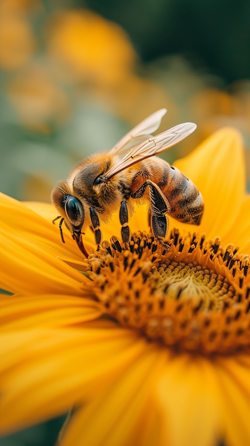 Free Bee on Sunflower Image - Bee, Sunflower, Pollination | Download at ...