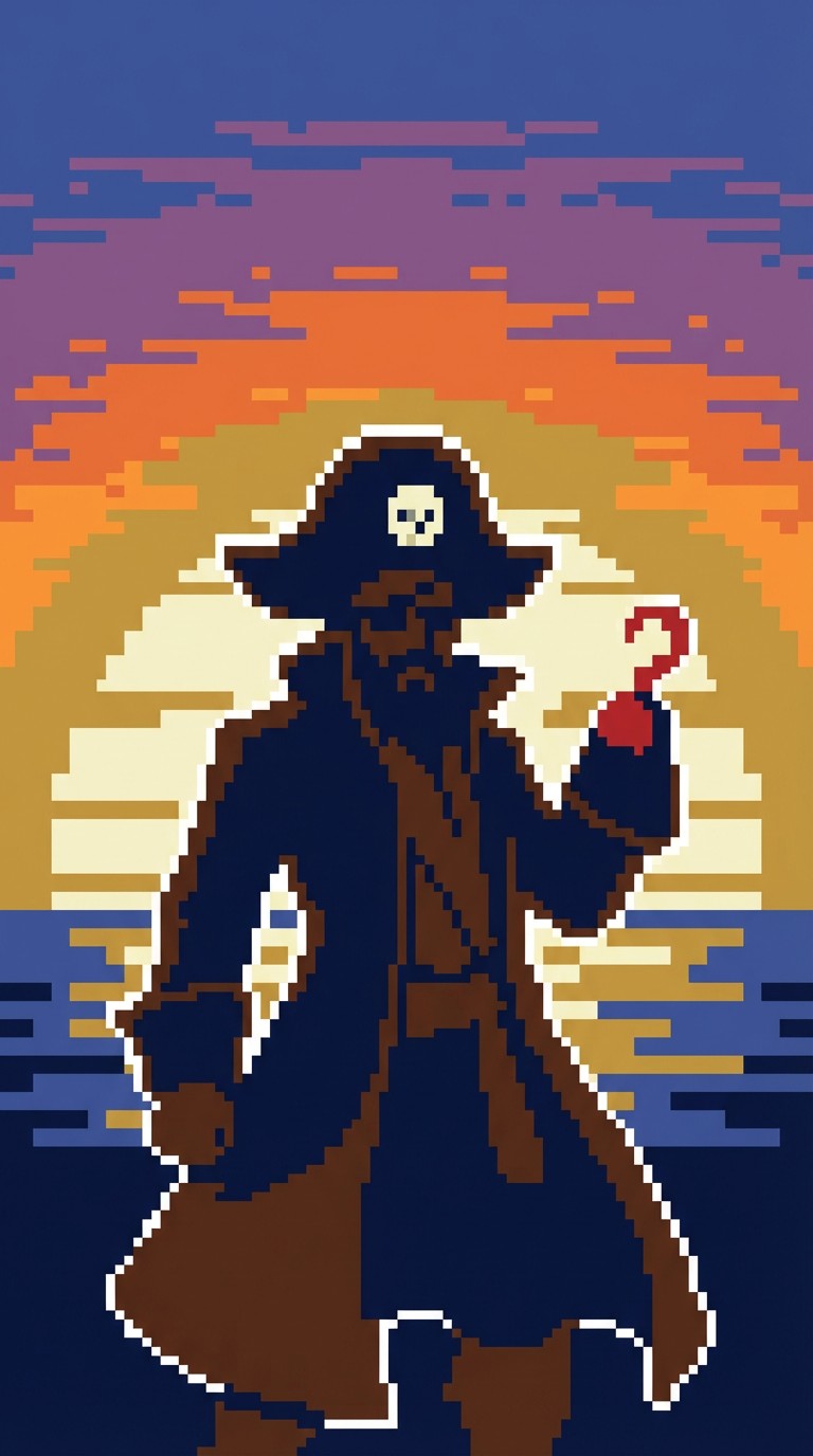 Free Pixel Pirate Captain Image - Pirate, Captain, Sunset | Download at ...