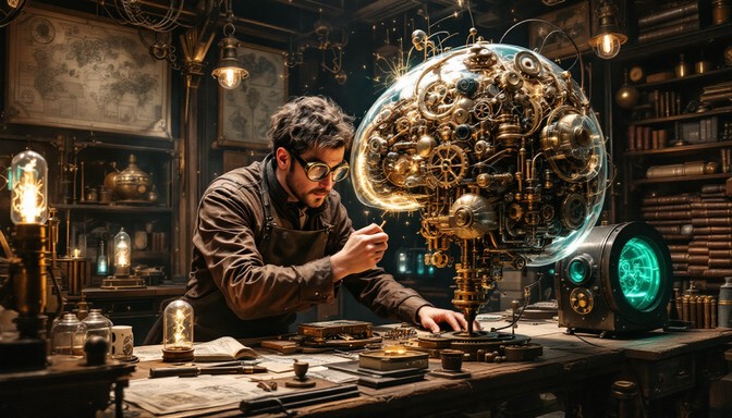 Brain Inventor Free Mechanical Brain Creation Image - Steampunk, Inventor, Mechanical ...