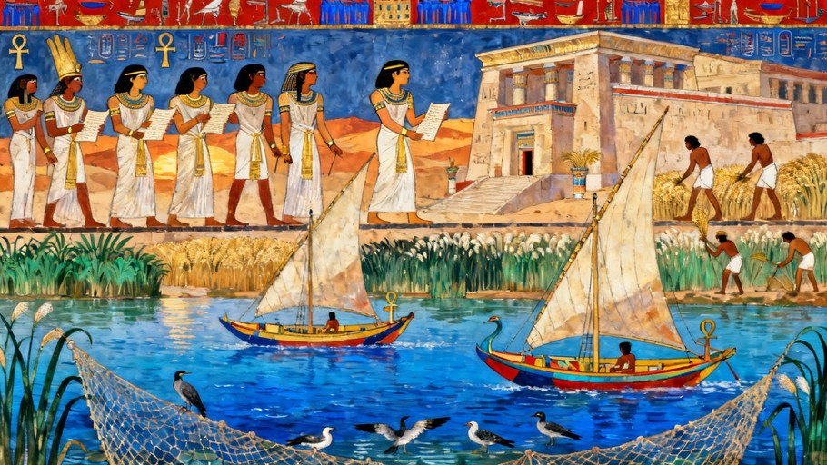 Nile Humans Free Ancient Nile Life Image - Egypt, Nile, Hieroglyphics | Download at ...