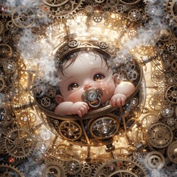 Free Steampunk Baby Cradle Image - Steampunk, Baby, Infant | Download ...