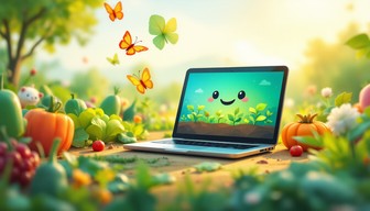 Free Nature Meets Technology Image - Laptop, Butterflies, Garden ...